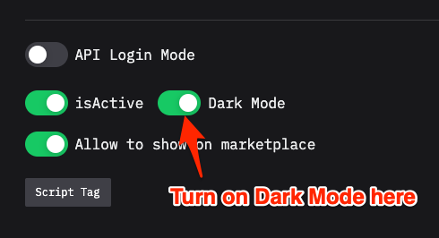 Dark mode setting