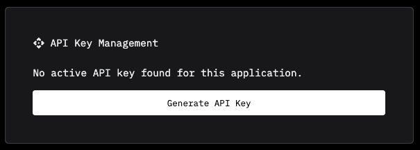 Generate API Key button
